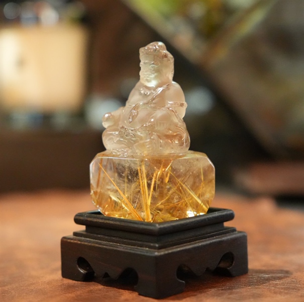 Ấn Hoàng Tài Bảo Thiên thạch anh tóc vàng +