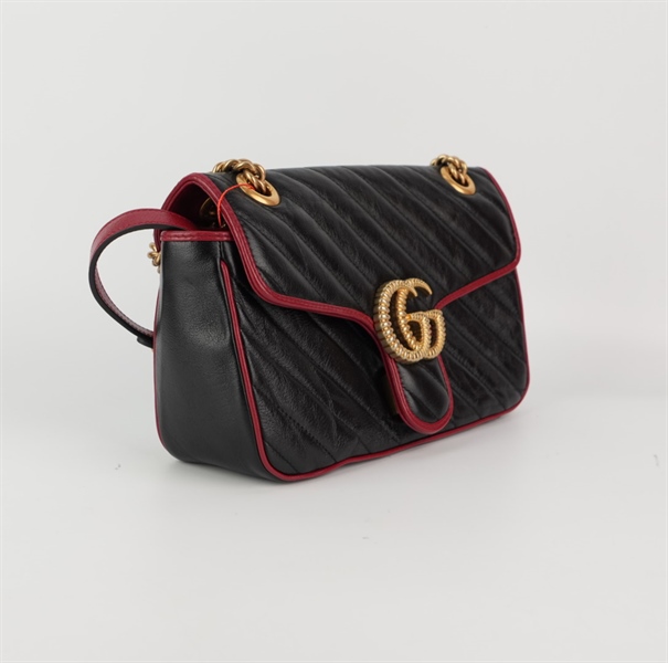 Túi GG marmont đen viền đỏ sz 24cm +