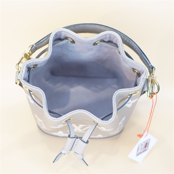 Túi LV nano nóe màu nude hoa trắng KG+