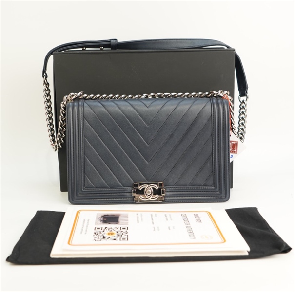 Túi Chanel boy xanh đen KG+