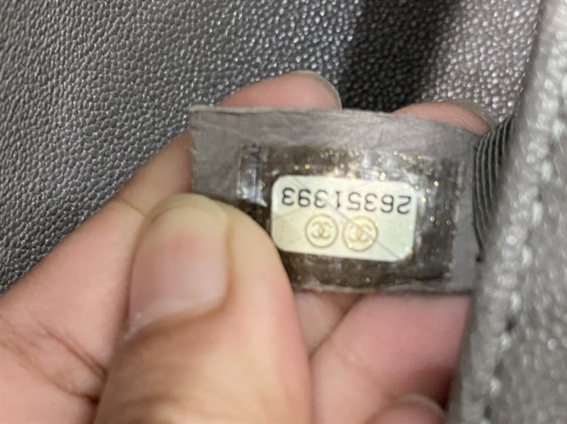 Túi Chanel Boy màu xám sz 22cm KG+