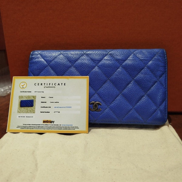 VÍ chanel dài xanh dương KG+