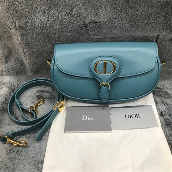 Túi Dior đáy tròn màu xanh KG+