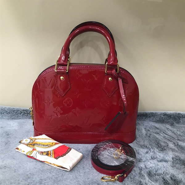 Túi LV Alma đỏ bóng 24cm +