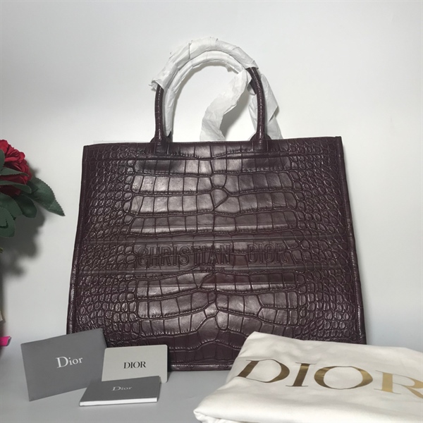 Túi Dior da cá sấu đỏ đô KG+