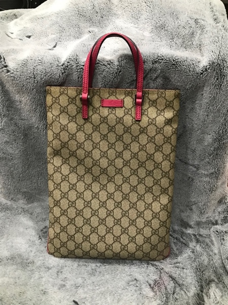 Túi Tote GG nâu lòng hồng +