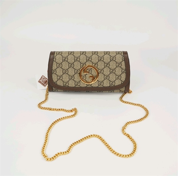 Túi GG nâu hoạ tiết dây xích +