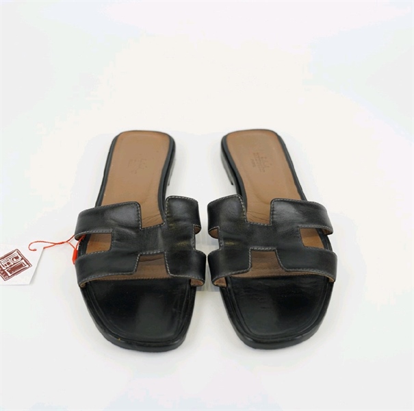 Dép Hermes đen sz38+