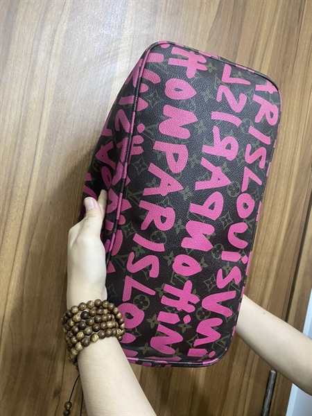 Túi Neverfull LV grafiti hồng lòng hồng +