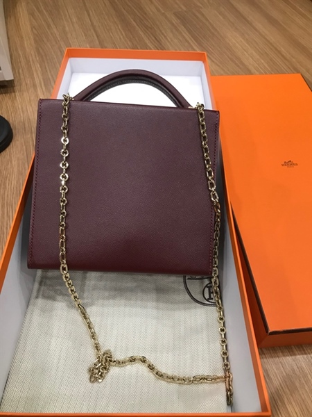 Túi hộp Hermes đỏ tím KG+