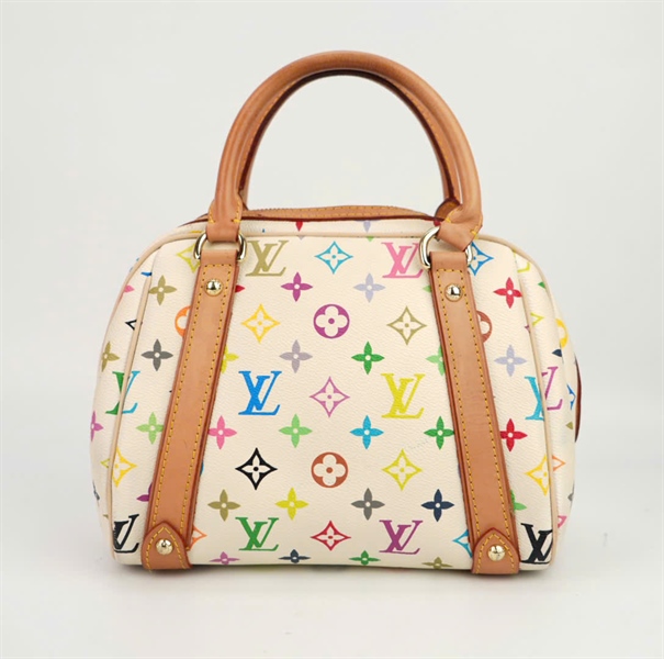 Túi LV hoa màu quai da cầm tay size 22 ++