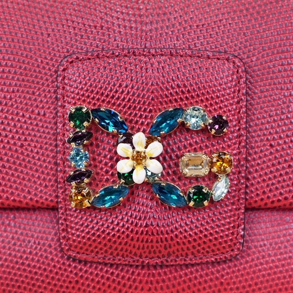 Túi xách D&G đỏ , hoa đính đá +