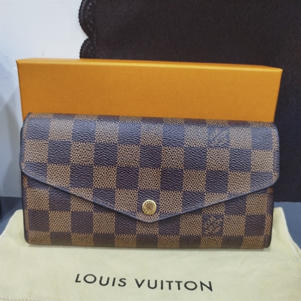 Ví Dài LV Ô Vuông Nút Bấm+