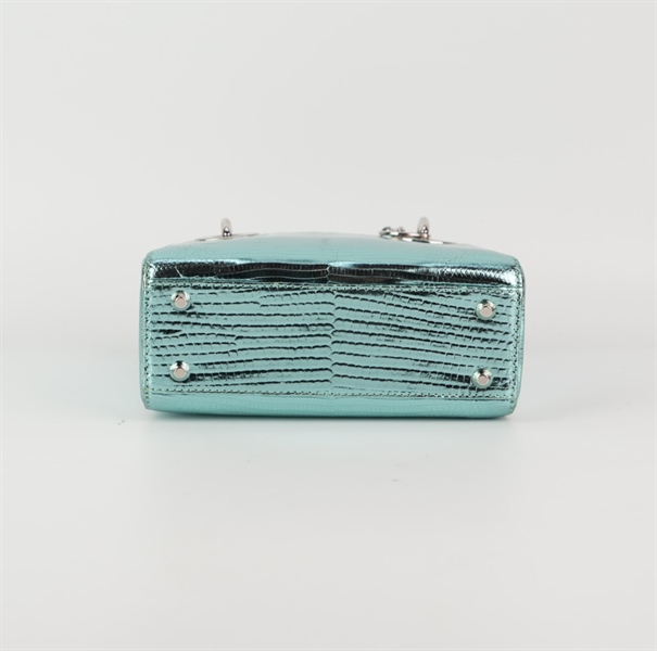 Túi Dior Lady da xanh dương sz mini +