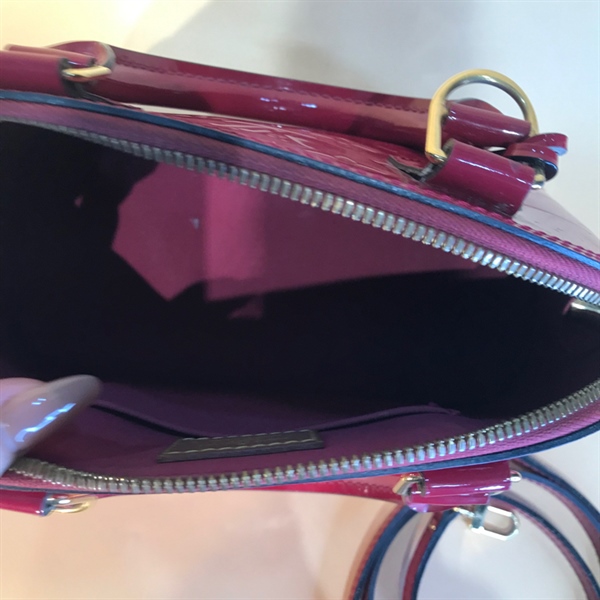 Túi Alma tím hồng bóng lòng tím +