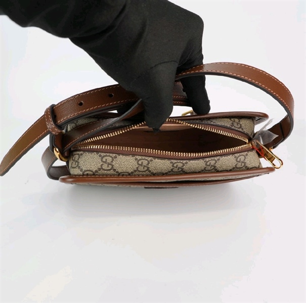 Túi GG xách viền nâu KG+