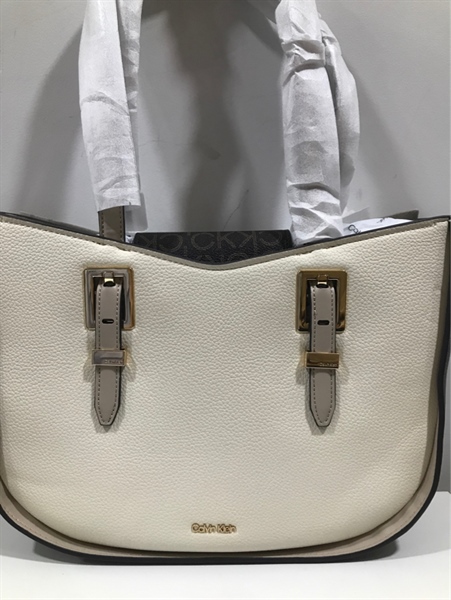 Túi Tote CK Trắng Phối Nâu KG+