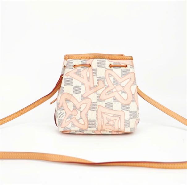 Túi LV dây rút ô vuông xám in hình size 18 ++