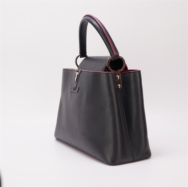 Túi LV Capu da đen phối viền đỏ +