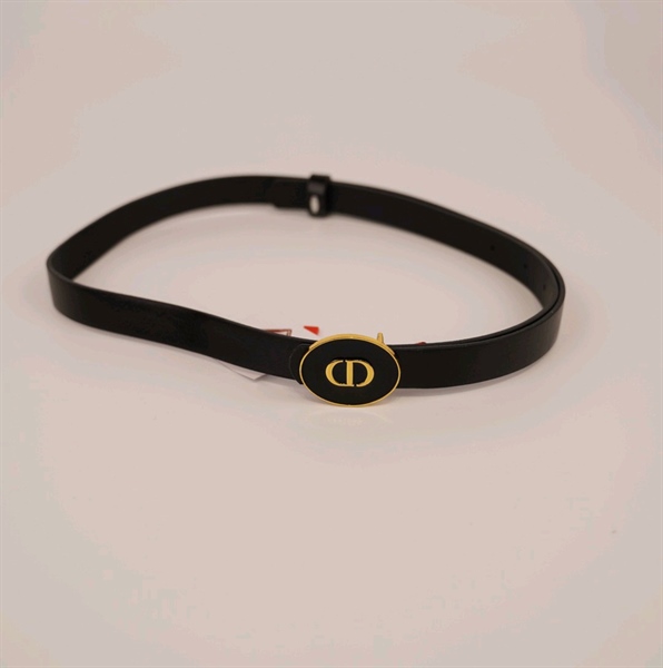 Thắt lưng Dior đen mặt chữ nhật đen KG+