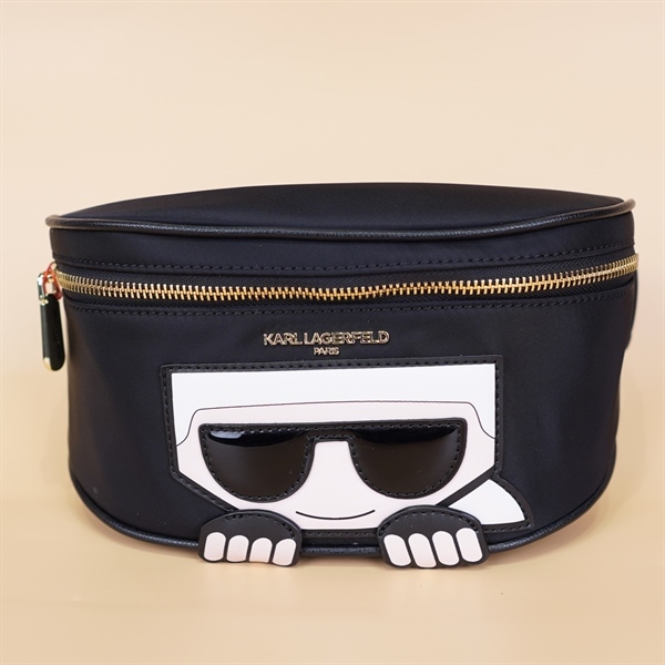 Túi bao tử Karl Lagerfeld den hình mặt người KG+