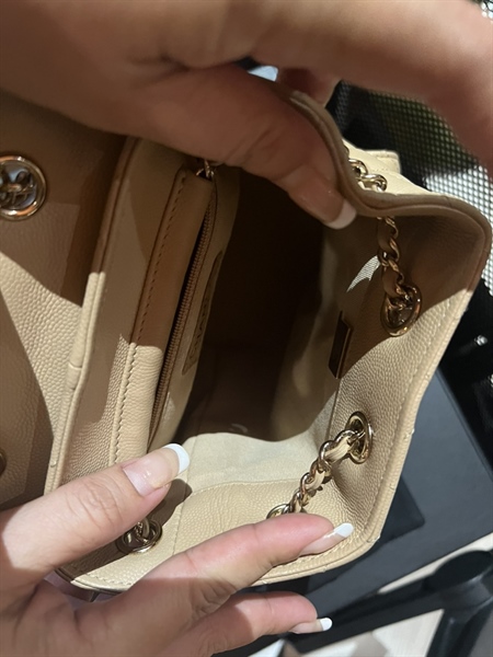 Balo Chanel mini màu nude