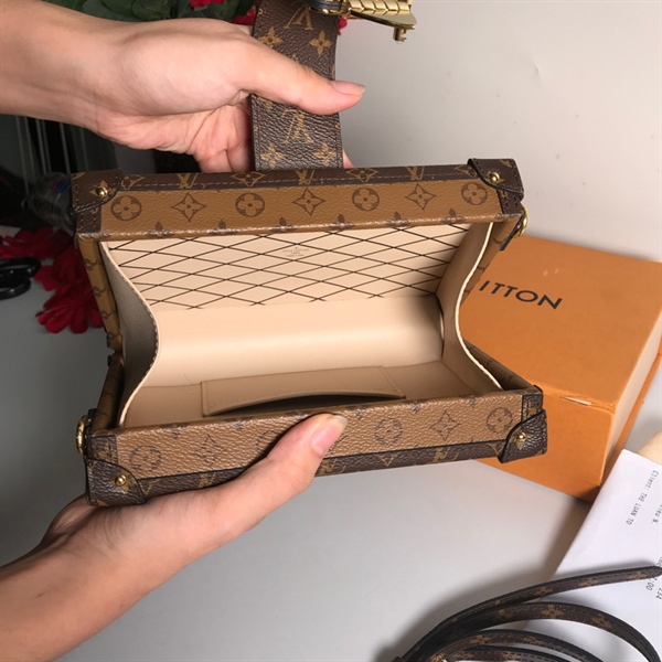 Túi LV trunk hoa nâu KG+