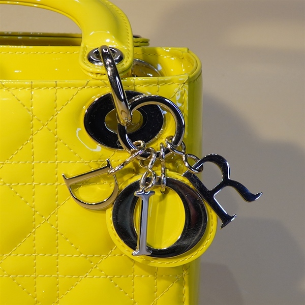 Túi Dior Lady vàng bóng KG+