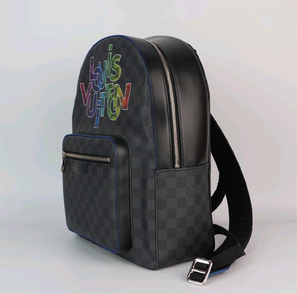 Balo LV ô vuông in chữ - TB +