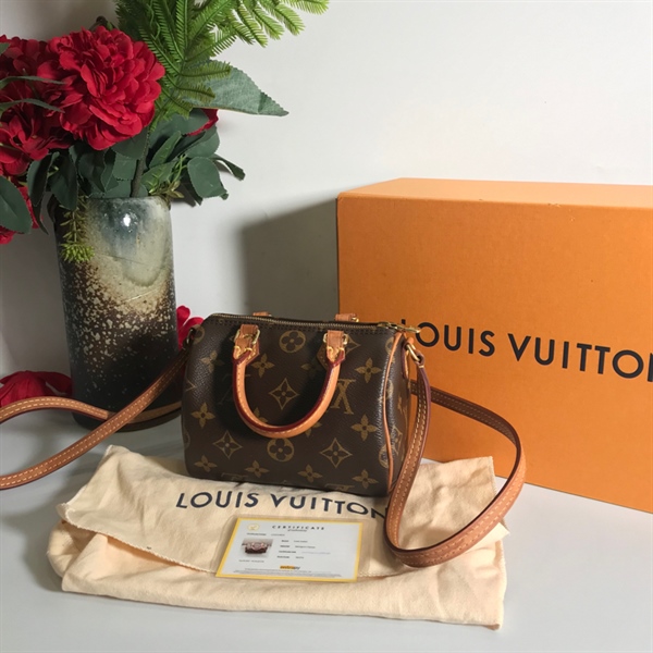 Túi LV speepy hoa nâu sz mini KG+