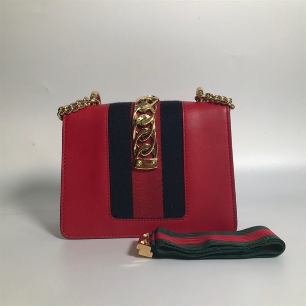 Túi GC đỏ xích vàng nhỏ xọc xanh KG+