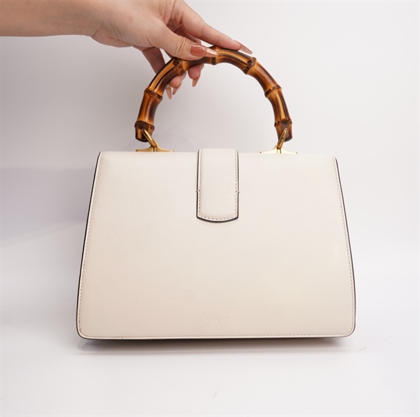 Túi GG đầu rồng trắng quai trúc 24cm TB+