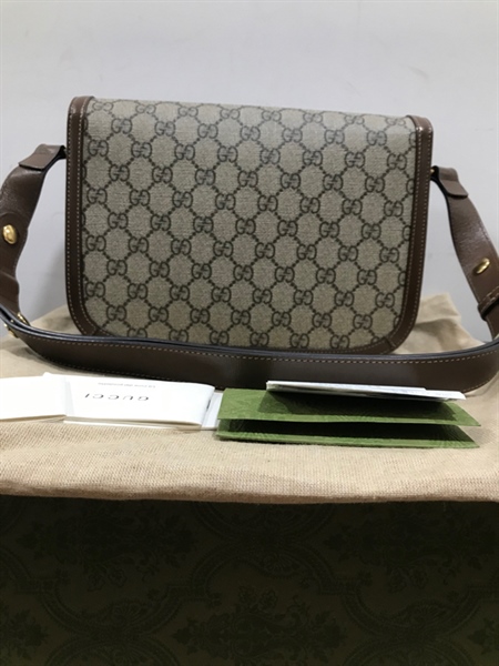 Túi GG Xám Viền Nâu+