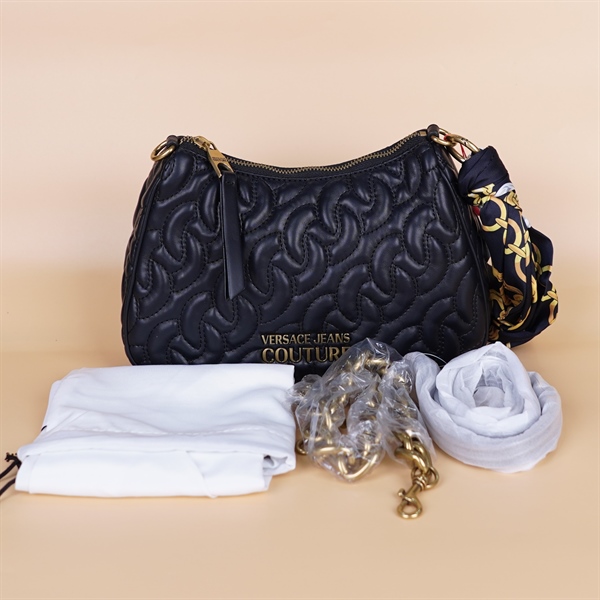 Túi Versace Vân Đen Kèm Khăn KG+