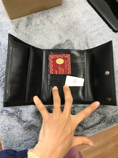 Ví Cartier Đen Gập 3+