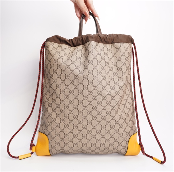 Balo GG rút xám nâu đầu hổ 35cm TB+