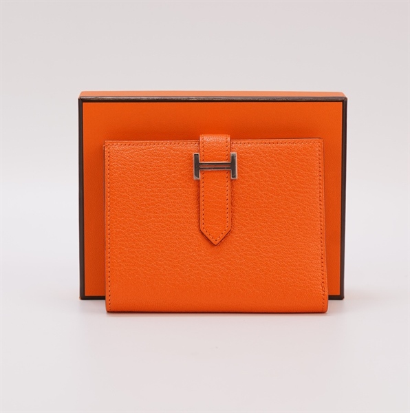 Ví Hermes gập 2 vân cam (BQ) KG+