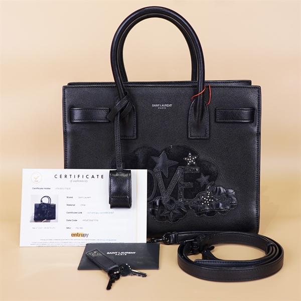 Túi YSL đen chữ LOVE đen kèm ổ khóa + chìa sz26 KG+