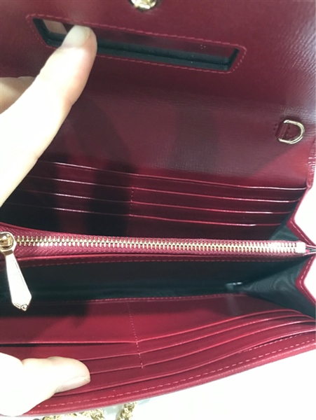 Ví GG Cầm Tay Xám Viền Đỏ+