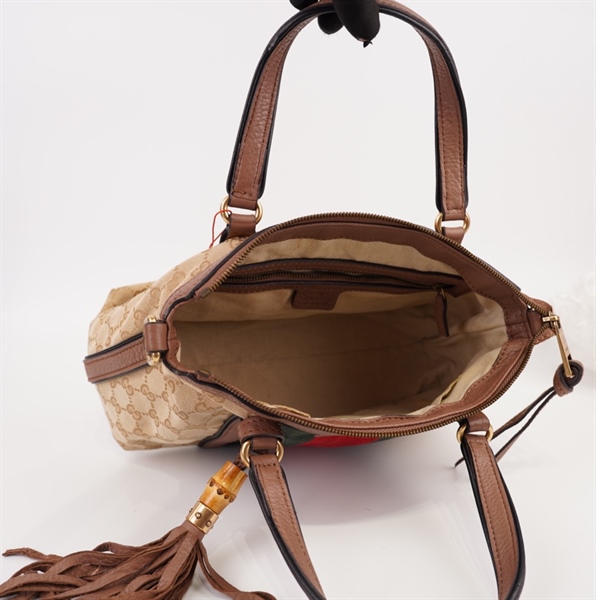 Túi Gucci viền ruốc phối sọc xanh đỏ ++