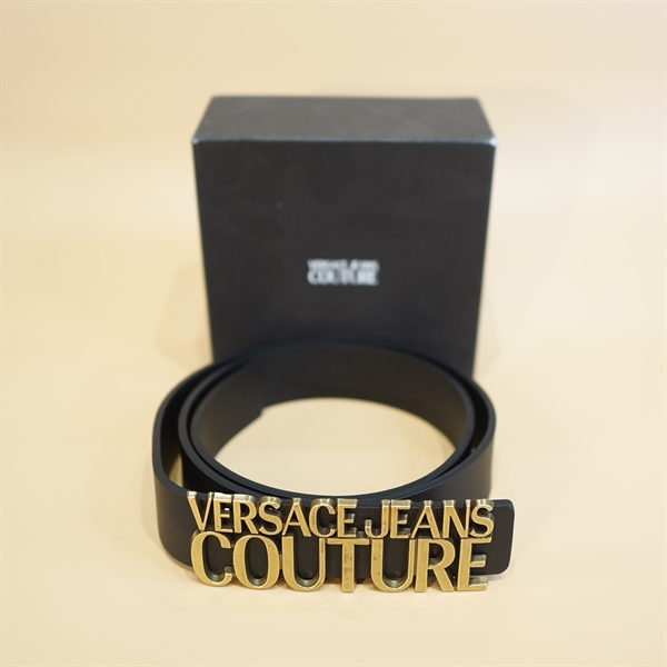 Thắt Lưng Versace Đen CHữ Mạ Giả Cổ KG+