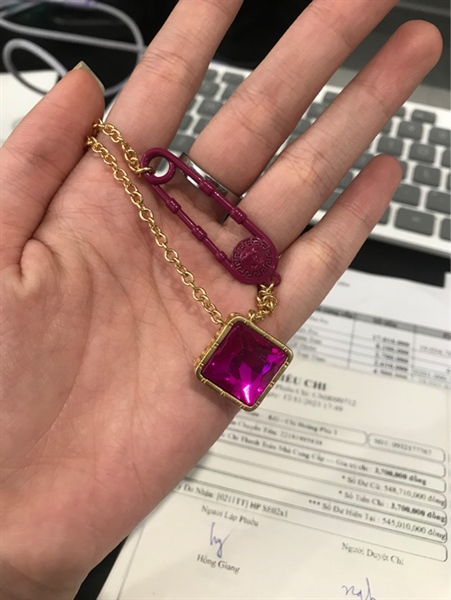 Dây chuyền Versace hồng KG+