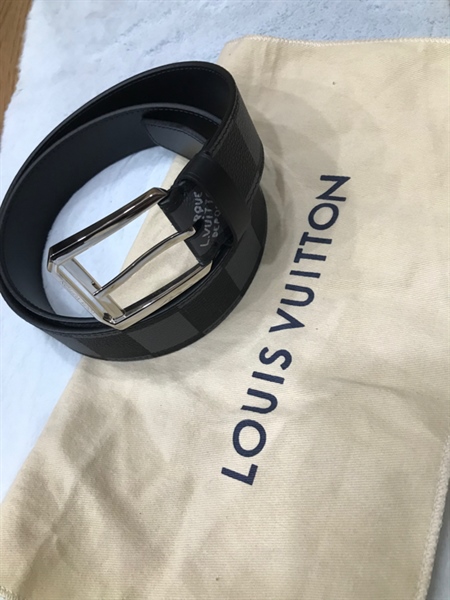 Thắt Lưng LV Ô Vuông Đen Xám KG+