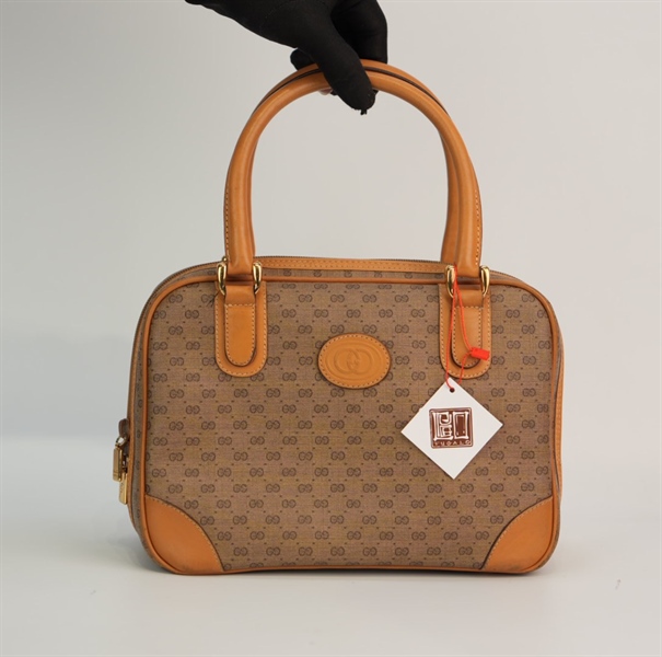 Túi GG màu nâu in logo da KG+