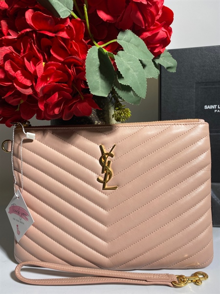 Túi Clutch YSL hồng +