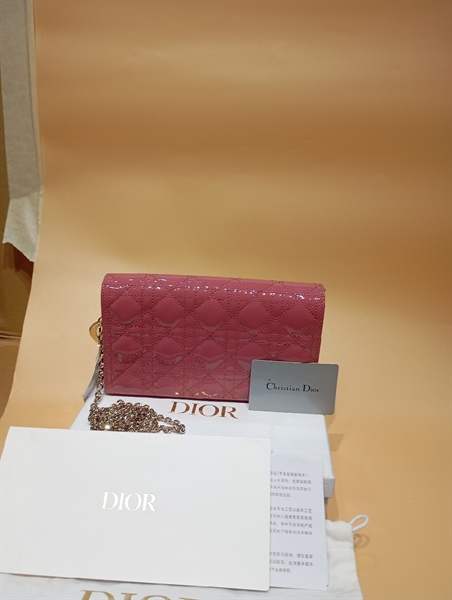 Túi cầm tay Dior màu hồng đất +