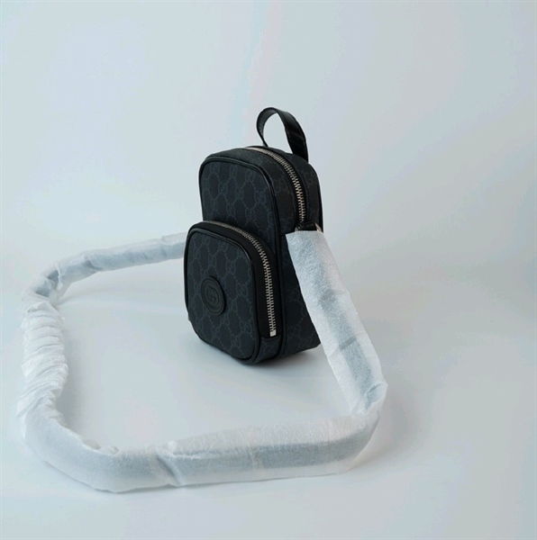 Túi GG đeo chéo màu đen KG+