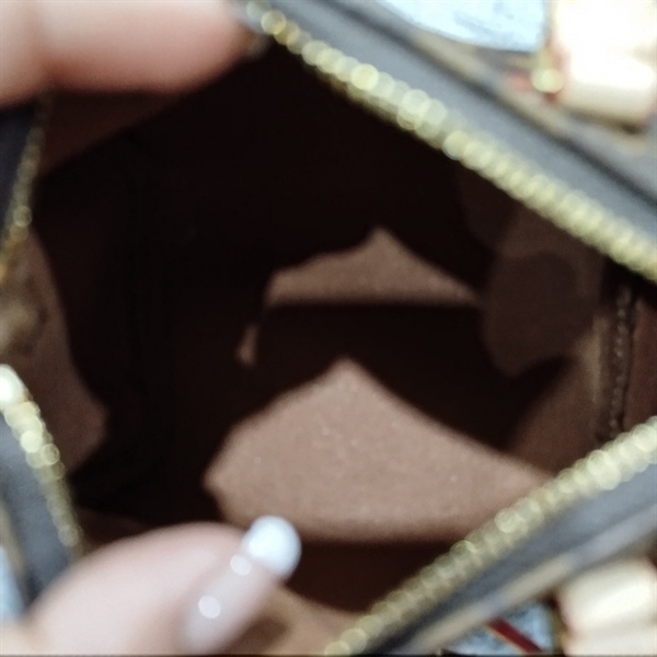 Túi LV nano Speedy hoa nâu ++