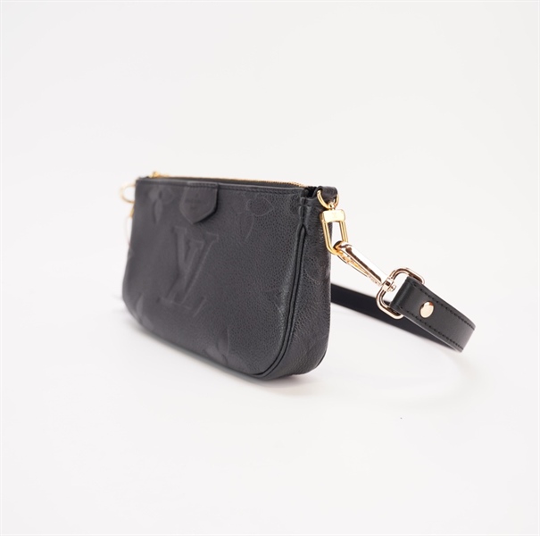 Túi LV Multi Pochette da bê hoa đen sz18 KG+