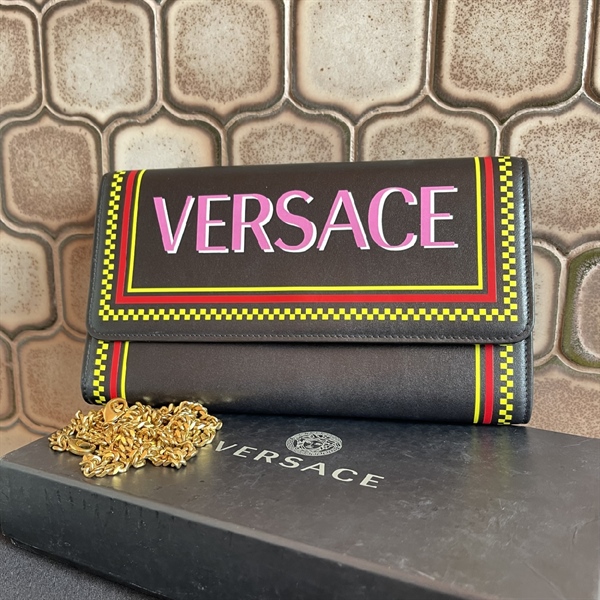 Túi Versace Đen Chữ Hồng+